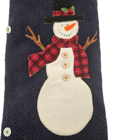 Holiday Place 44in Snowman Christmas Tree Skirt Plush Fabric Buttons Stitching - Picture 6 of 11